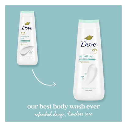 Dove Sensitive Skin Body Wash Gentle Hypoallergenic Formula 24hr Lotion-Soft Skin - 20 fl oz