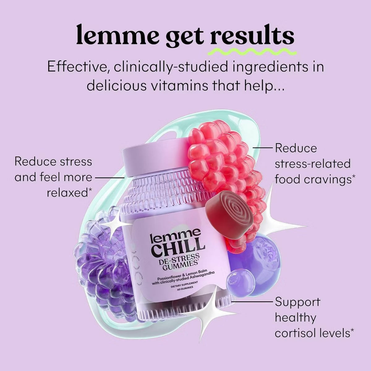 Lemme Chill De-Stress Ashwagandha Vegan Gummies - 60ct
