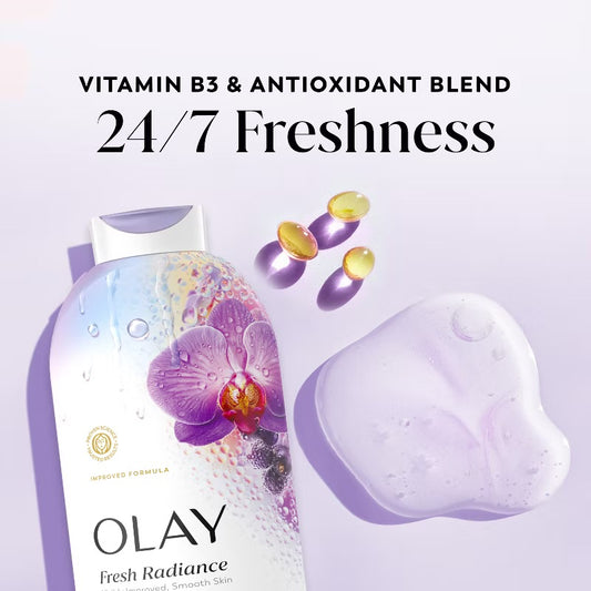 Olay Fresh Radiance Body Wash - Orchid and Blackcurrant - 22 fl oz: Liquid, Whole Body, Normal to Sensitive Skin