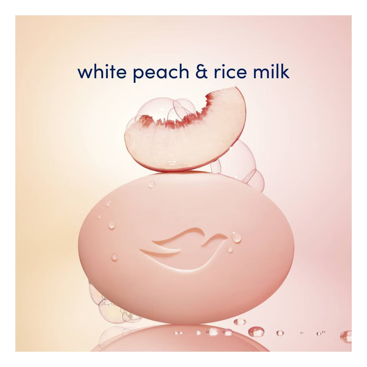 Dove Beauty Bar Women's Bath Soap Rebalancing White Peach & Rice Milk, 3.75 oz 4 Bars