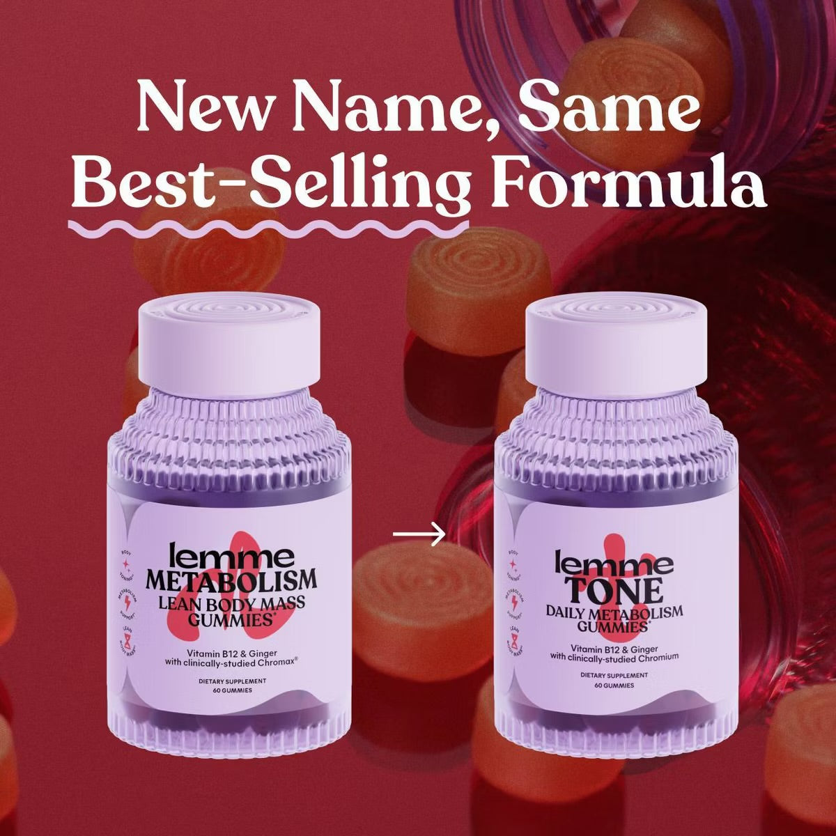 Lemme Tone Metabolism Lean Body Mass Gummies - 60ct