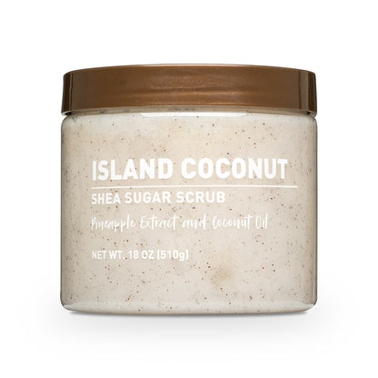 Shea Sugar Scrub, Island Coconut Scent, 18 oz