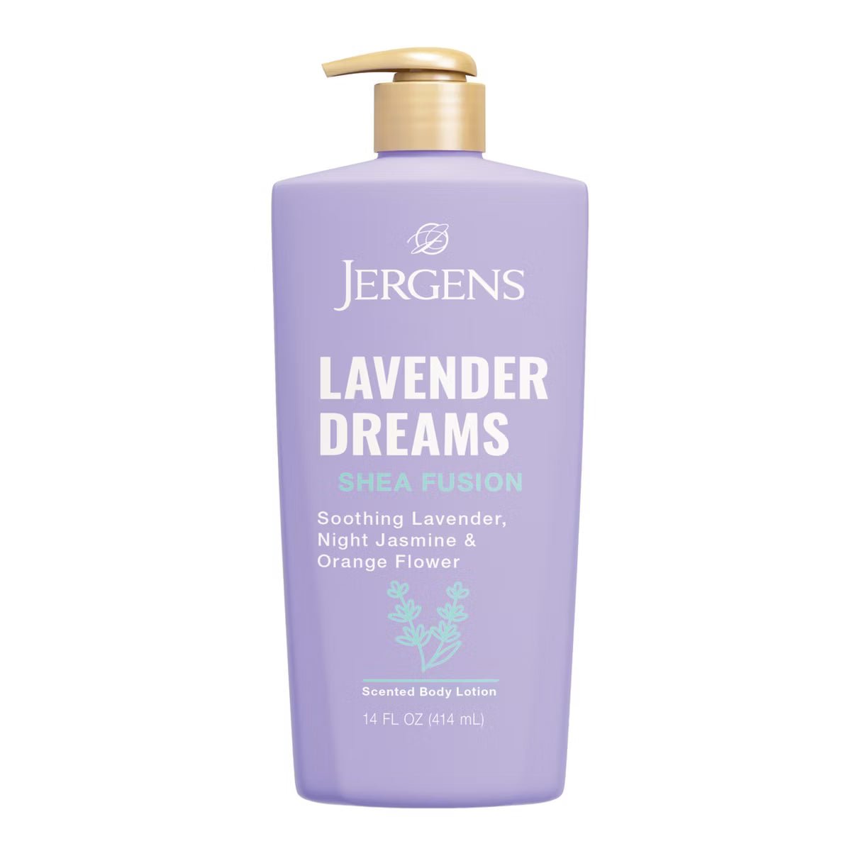 Jergens Shea Fusion Lavender Dreams Scented Body Lotion with Vitamin E - 14 fl oz: Dry Skin, Whole Body Application, Paraben-Free, Floral Aromas