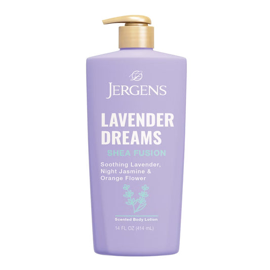 Jergens Shea Fusion Lavender Dreams Scented Body Lotion with Vitamin E - 14 fl oz: Dry Skin, Whole Body Application, Paraben-Free, Floral Aromas