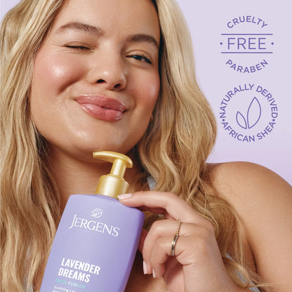 Jergens Shea Fusion Lavender Dreams Scented Body Lotion with Vitamin E - 14 fl oz: Dry Skin, Whole Body Application, Paraben-Free, Floral Aromas