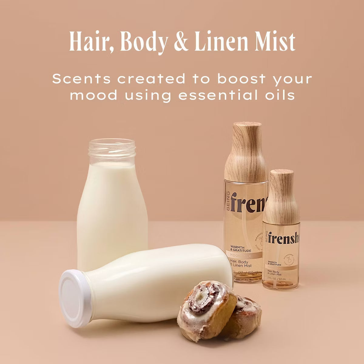 Being Frenshe Moon Milk Women's Hair, Body & Linen Mist Body Spray with Essential Oils - 5oz