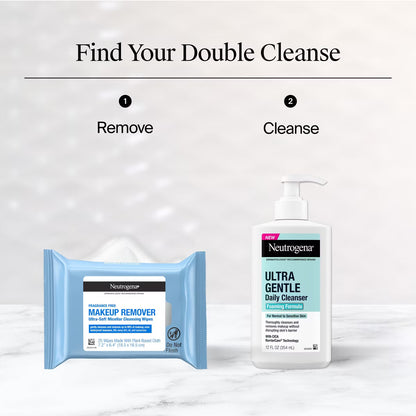 Neutrogena Makeup Remover Wipes - Ultra Soft Micellar Facial Cleansing - Singles - 20ct: Paraben-Free, Alcohol-Free, Suitable for Sensitive Skin