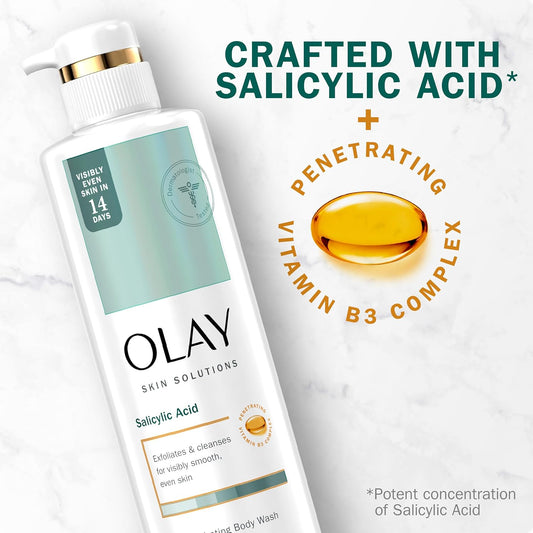 Olay Skin Solutions Hydrating Body Wash for Women with Salicylic Acid, 17.9 fl oz