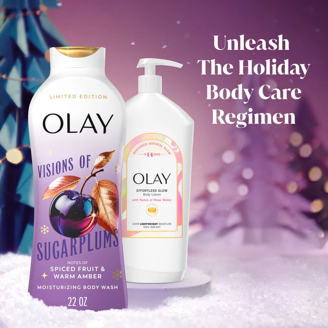 Olay Limited Edition Moisturizing Body Wash, Visions of Sugarplums, 22 fl oz, Hydrating Body Wash