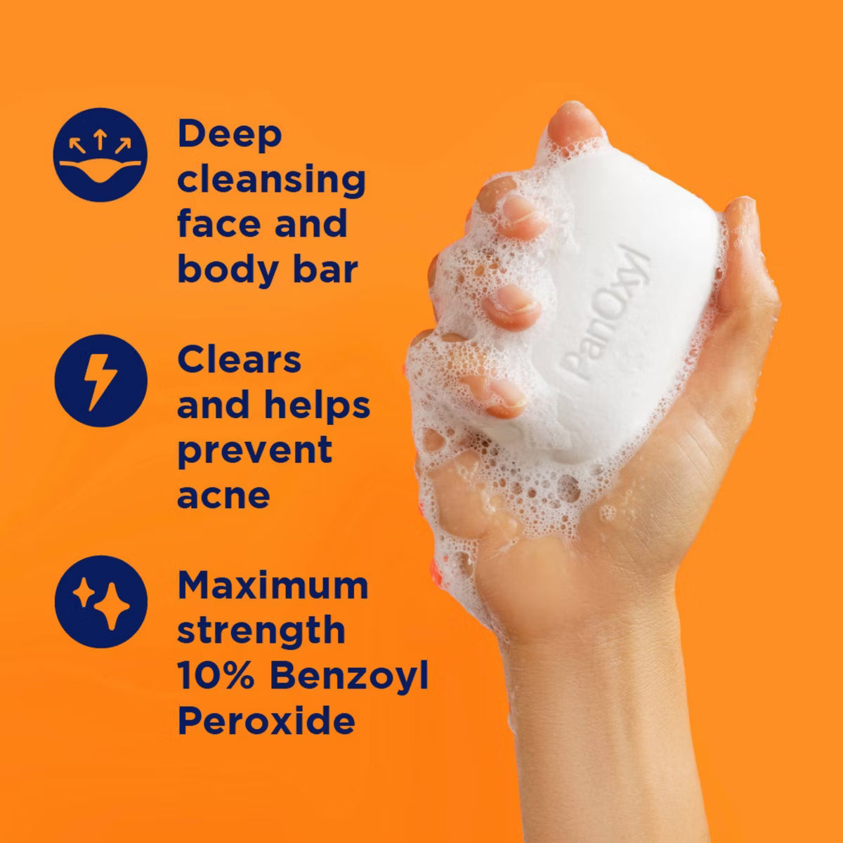 PanOxyl Acne Treatment Bar with 10% Benzoyl Peroxide - 4oz: No Fragrance Added, Dye-Free, Vegan, For Acne-Prone Skin