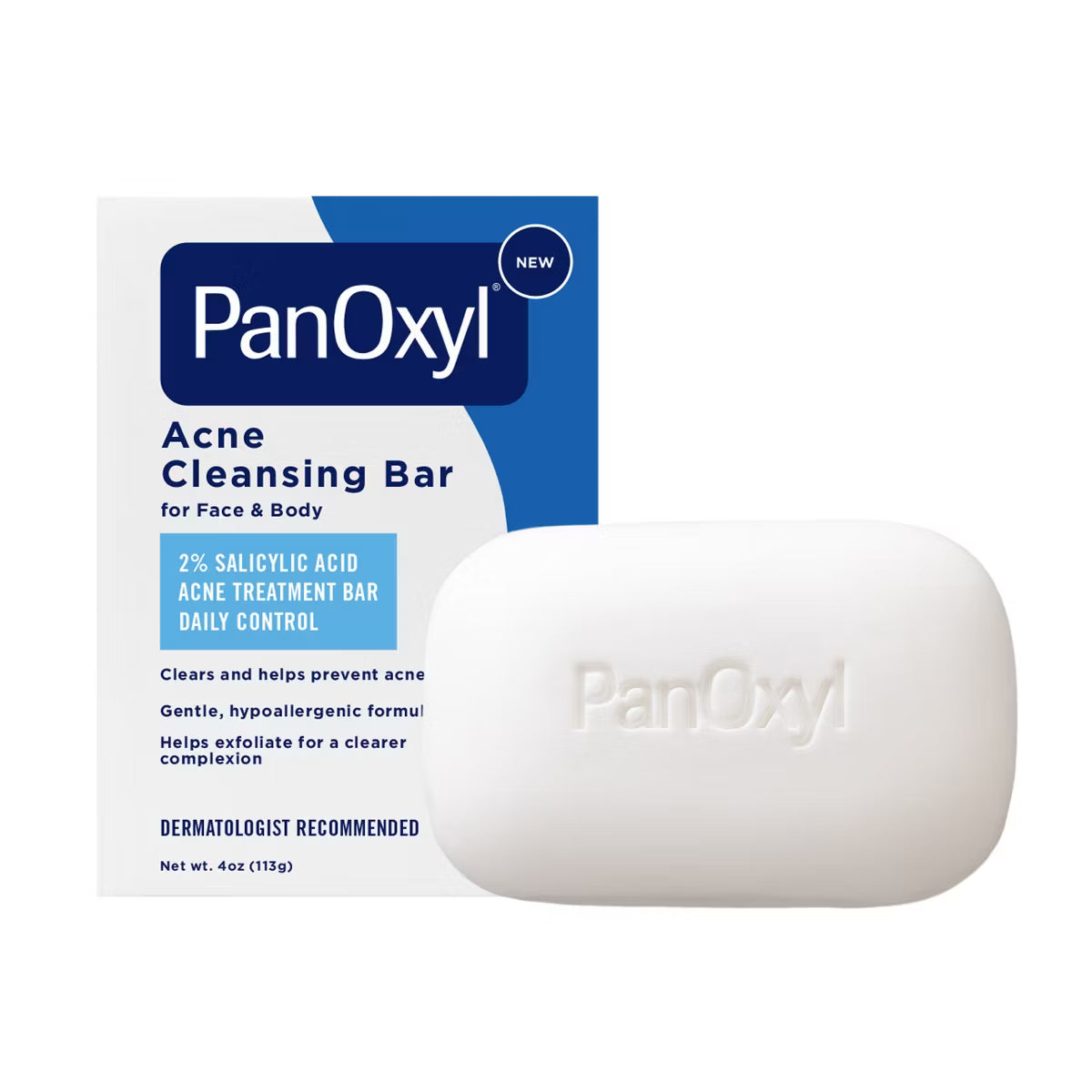 PanOxyl 2% Salicylic Acid Acne Face Cleansing Bar - 4oz: Fragrance-Free, Hypoallergenic, Paraben-Free, Vegan