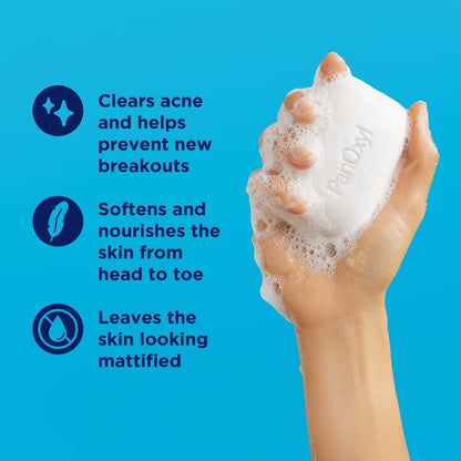 PanOxyl 2% Salicylic Acid Acne Face Cleansing Bar - 4oz: Fragrance-Free, Hypoallergenic, Paraben-Free, Vegan