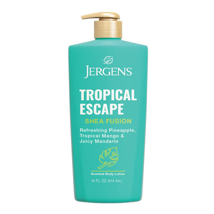 Jergens Shea Fusion Tropical Escape Scented Body Lotion with Vitamin E - 14 fl oz: Moisturizing, Smoothing, Paraben-Free, For Dry Skin