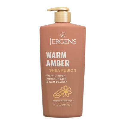 Jergens Shea Fusion Warm Amber Scented Body Lotion with Vitamin E - 14 fl oz: For Dry Skin, Pump Bottle, Paraben-Free