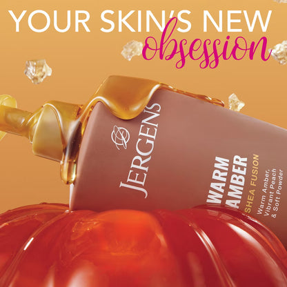 Jergens Shea Fusion Warm Amber Scented Body Lotion with Vitamin E - 14 fl oz: For Dry Skin, Pump Bottle, Paraben-Free