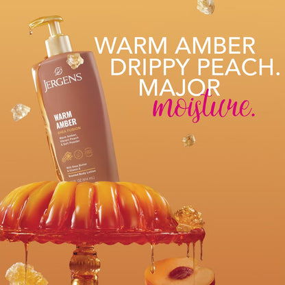 Jergens Shea Fusion Warm Amber Scented Body Lotion with Vitamin E - 14 fl oz: For Dry Skin, Pump Bottle, Paraben-Free