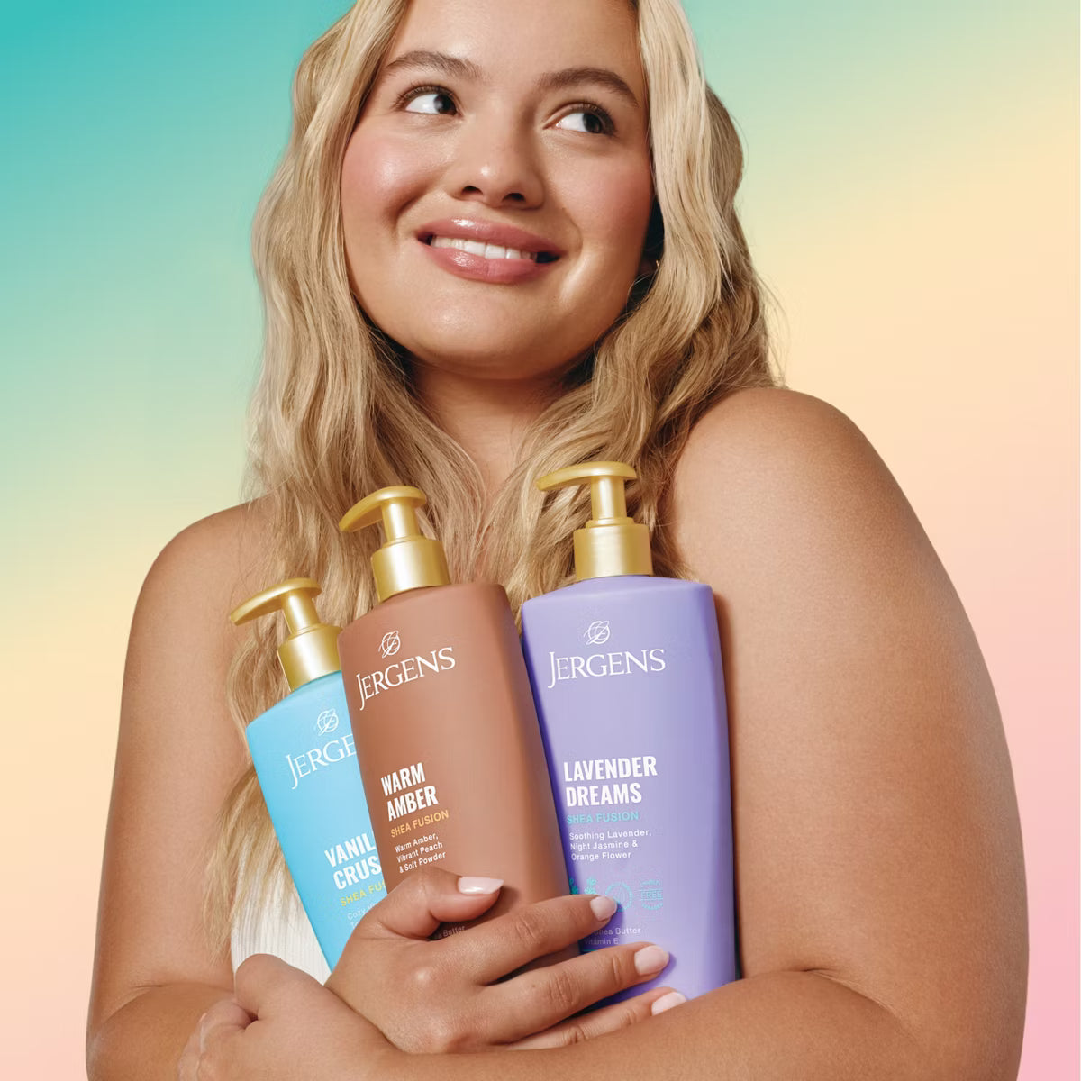 Jergens Shea Fusion Warm Amber Scented Body Lotion with Vitamin E - 14 fl oz: For Dry Skin, Pump Bottle, Paraben-Free