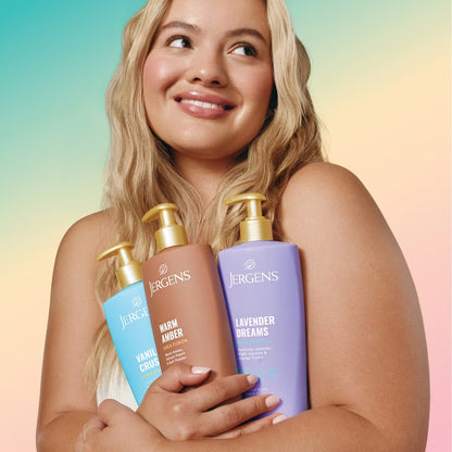 Jergens Shea Fusion Warm Amber Scented Body Lotion with Vitamin E - 14 fl oz: For Dry Skin, Pump Bottle, Paraben-Free