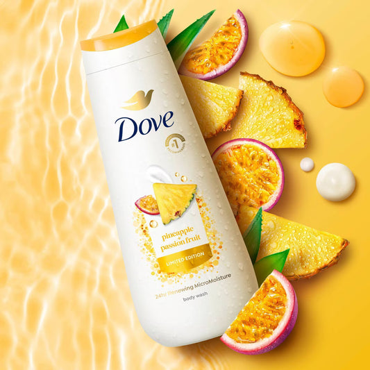 Dove Beauty Body Wash - Pineapple & Passion Fruit - Limited Edition 24HR Lotion-Soft Skin - 20 fl oz: Whole Body Application, Paraben-Free