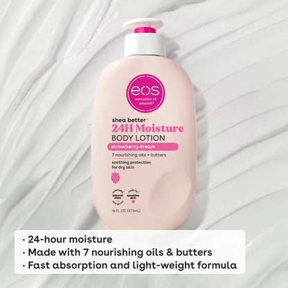 eos Shea Better Body Lotion for Dry Skin, Strawberry Dream, 16 fl oz