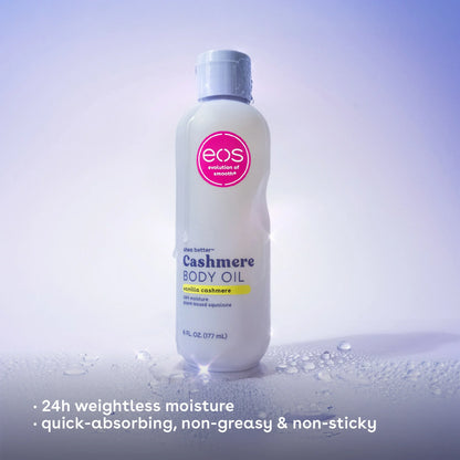 eos Shea Better Vanilla Cashmere Body Oil, Skin Nourishing Lightweight Silky Finish, 6 fl oz