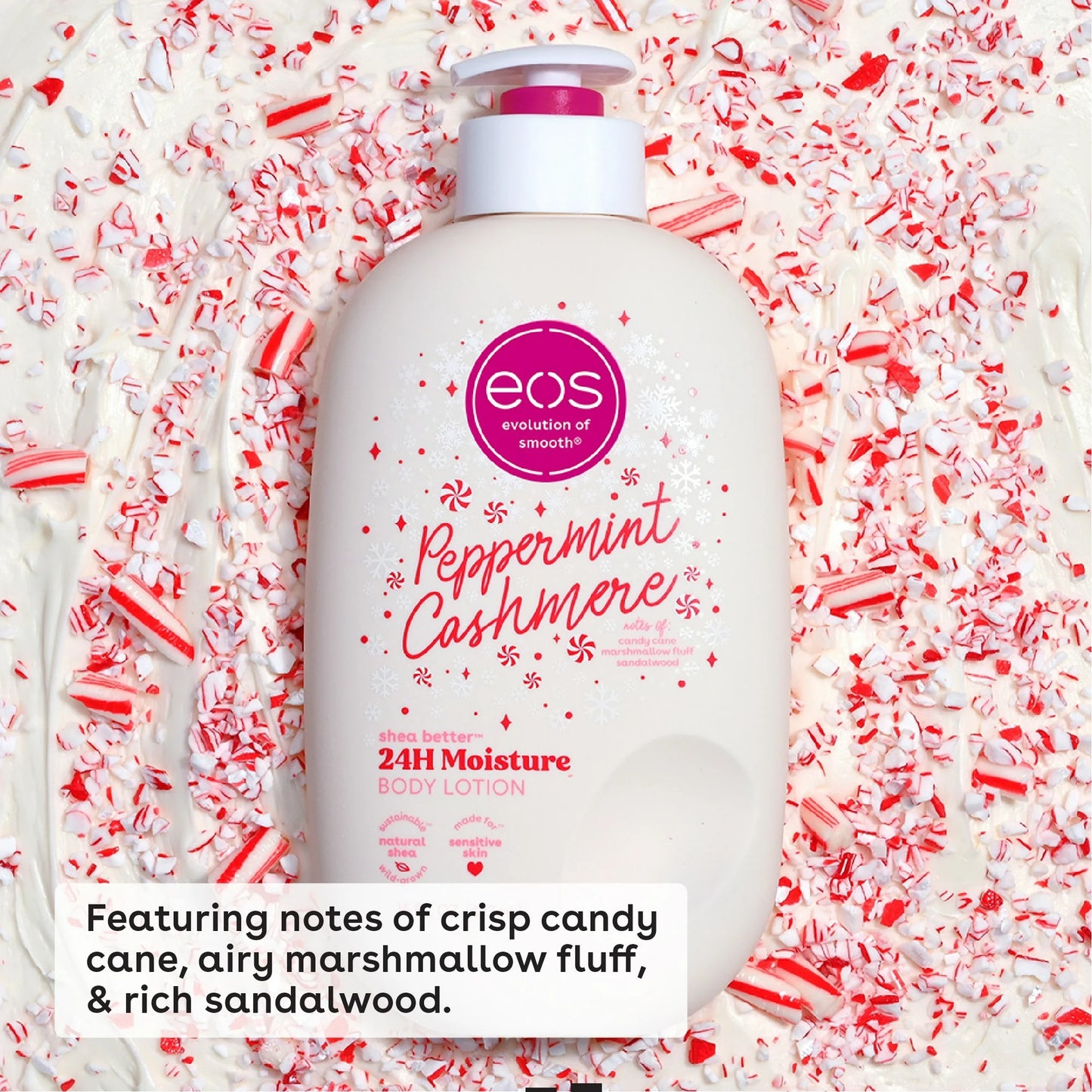 eos Shea Better 24H Moisture Body Lotion, Peppermint Cashmere, 16 fl oz