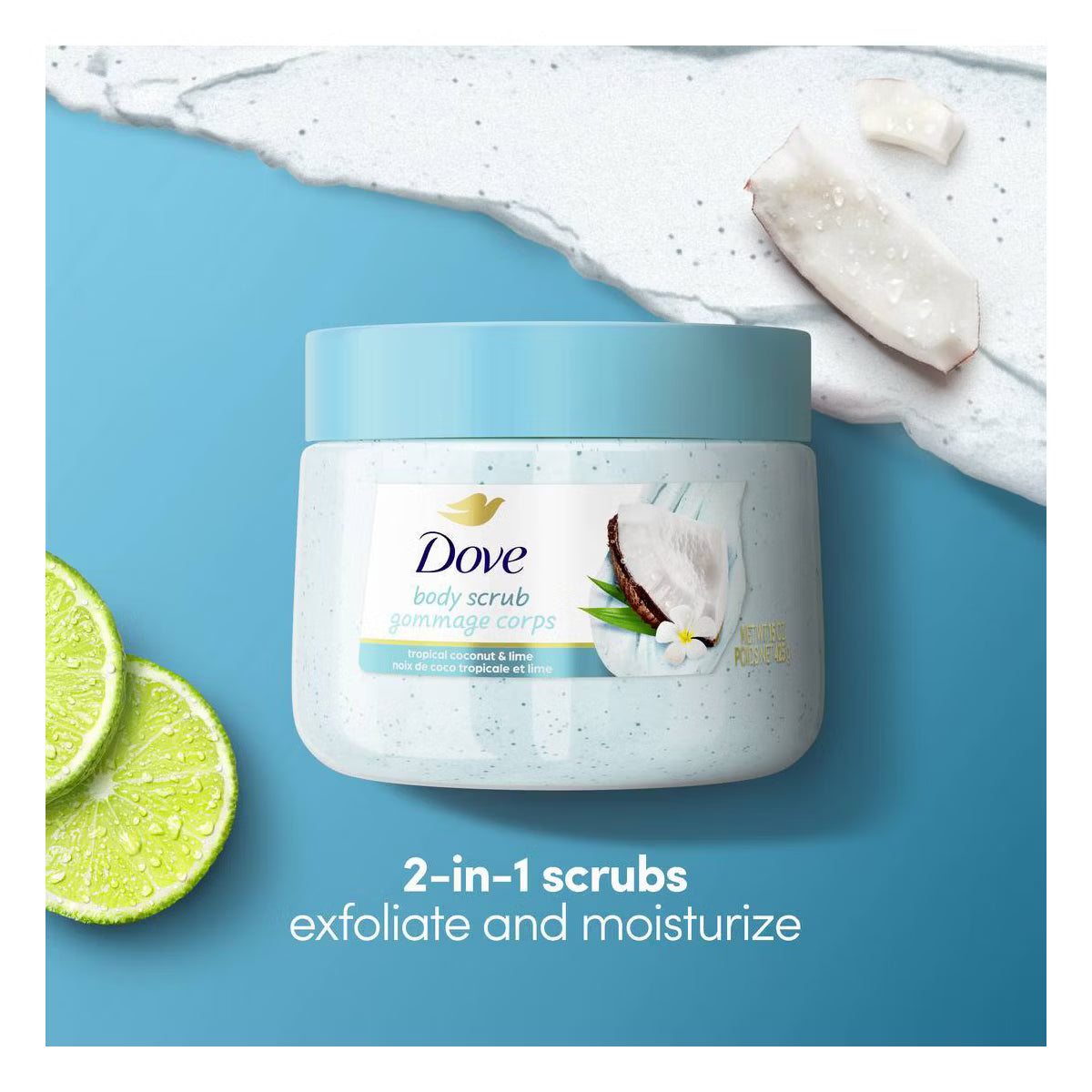 Dove Beauty Scrub - Tropical Coconut & Lime - 15 oz