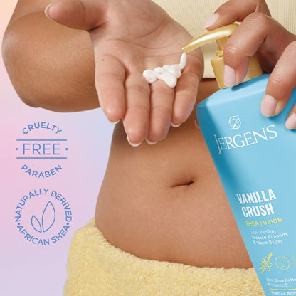 Jergens Shea Fusion Vanilla Crush Scented Body Lotion with Shea Butter & Vitamin E for 24-Hour Moisture - 14 fl oz